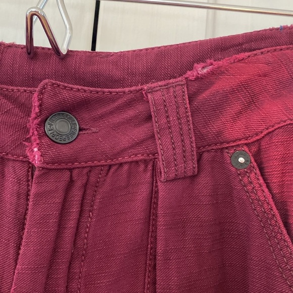 Free People Stay Awhile Carpenter Pants Mulberry Size 4 Purple Maroon Wide Leg - Picture 7 of 15